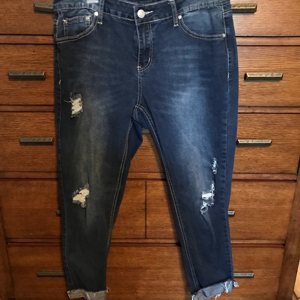 New Direction cropped, cuffed jeans